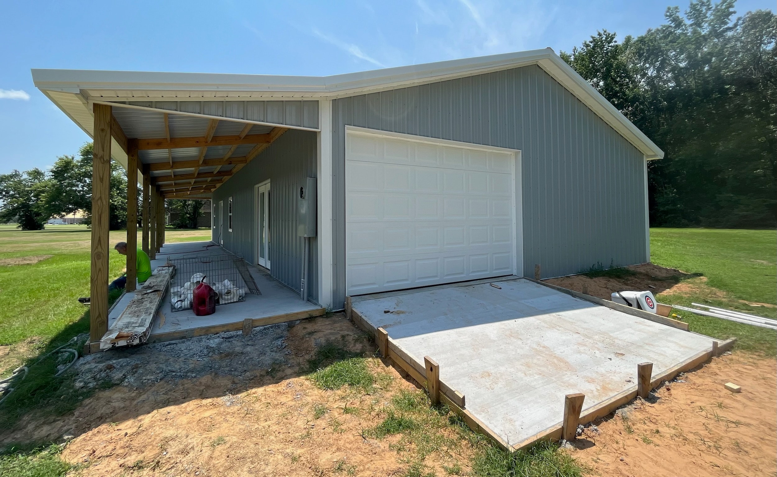 Quality Barns & More pole barn in rural setting